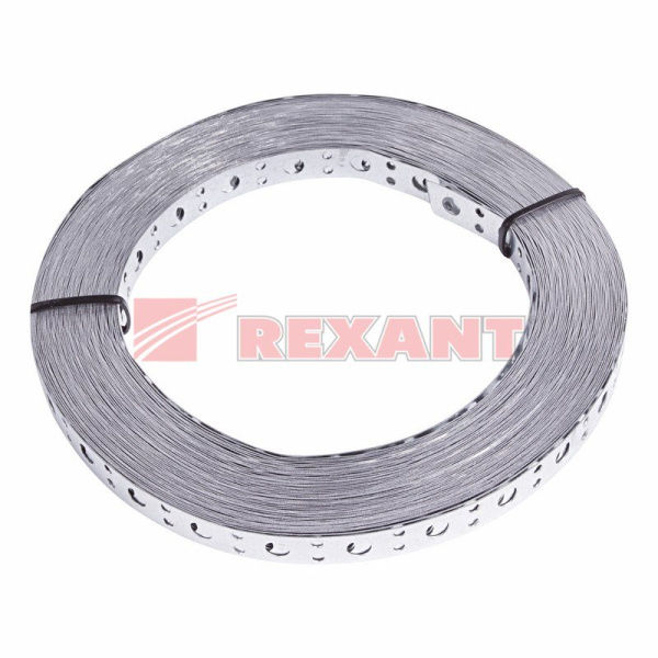 Купить Монтажная перфорированная лента 12*0,55 25 м (прямая) Rexant 07-7112-4