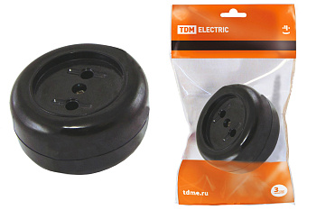 TDM Розетка 2П 16А макс. 250B о/у "Ретро" (карболит) SQ1806-0102