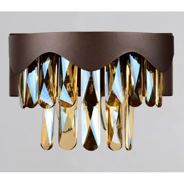 Купить Ambrella Настенный светильник с хрусталем TR5091 CF/TI кофе/янтарь E14/2 max 40W 260*180*150