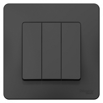 Systeme Electric Blanca внутр Антрацит Выключатель 3-клавишный, 10А, 250B