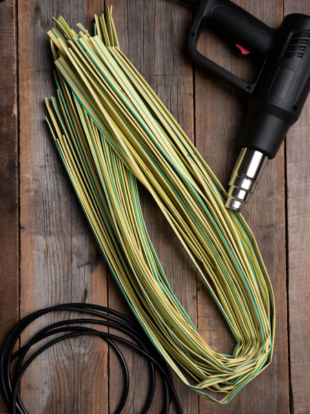 Купить EKF PROxima Термоусаживаемая трубка ТУТ нг 10/5 желто-зеленая в отрезках по 1м