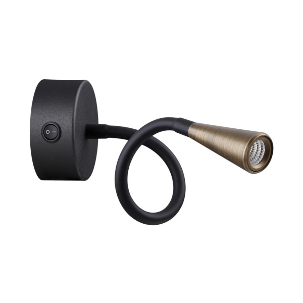 Odeon Light ODDS 4289/3WL HIGHTECH ODL22 черный с античн.бронзой Настенный светильник с выкл. IP20 LED 3W 265Лм 3000K