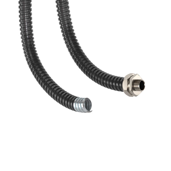 Купить DKC Металлорукав DN 20мм в герметичной ПВХ изоляции, Dвн 20,5 мм, Dнар 25,5, 50 м, цвет чёрный