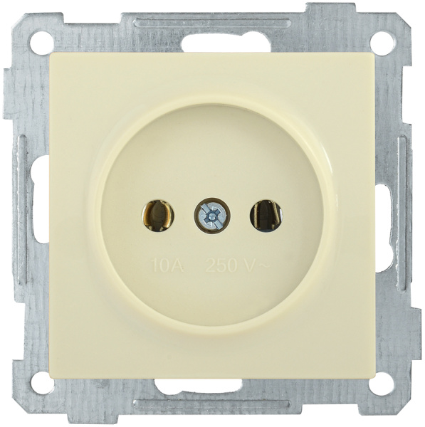 IEK РС10-1-0-Б Розетка без з/к 10А BOLERO кремовый ERB10-K33-10