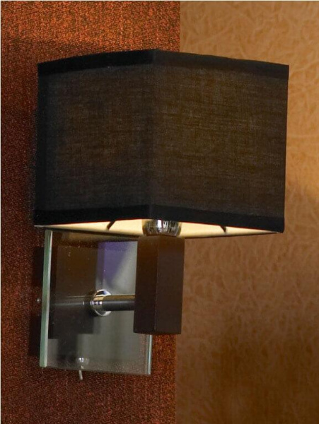 Купить Lussole S.R.L Металл Хром / венге Ткань Светильник настенный E14 40W LSF-2571-01