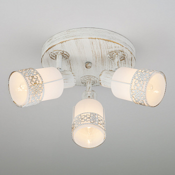 Eurosvet Спот 20026/3 белый с золотом 00000071467