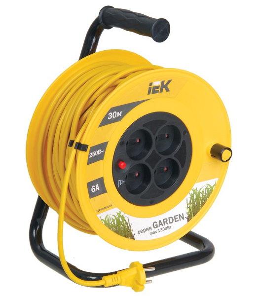 Купить IEK Катушка УК30 с т/з 4 места 2Р/30м 2х0,75 мм2 "Garden"