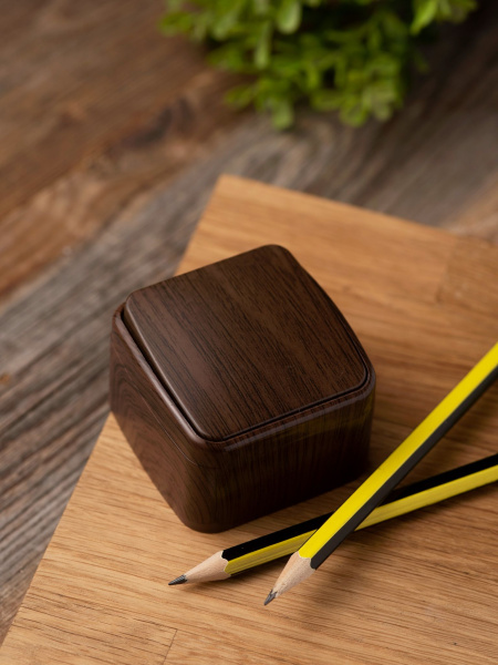 Купить EKF Basic Минск Темное дерево Выключатель 1-кл, 10А, ОП