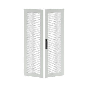 Дверь перфорированная двухстворчатая для IT-CQE 2200 x 600 RAL7035