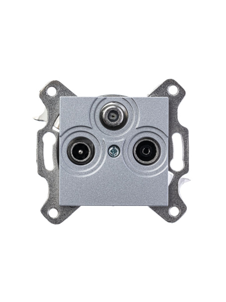 Купить ABB EPJ Levit серебро / дымчатый чёрный Розетка TV-R-SAT, серебро 2CHH083303A6070