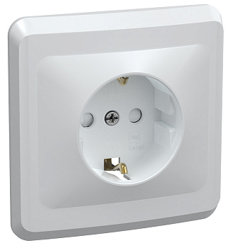 IEK VEGA РСш10-3-ВБ Розетка 1местн. c з/к c защ.штор. 16А ВЕГА (белый)