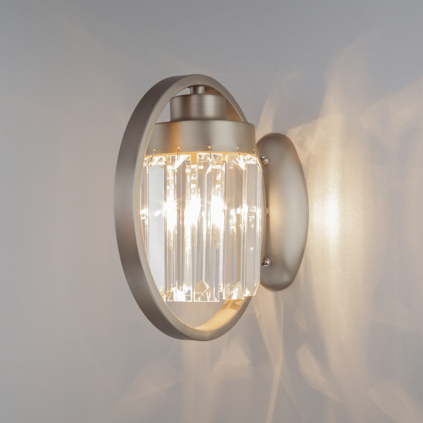 Купить Eurosvet 10128/1 Светильник настенный сатин-никель/прозрачный хрусталь Strotskis a055313