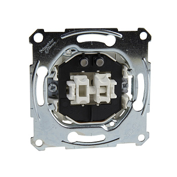 SE Merten Механизм выключателя 2-клавишного с подсветкой, 16AX MTN3635-0000