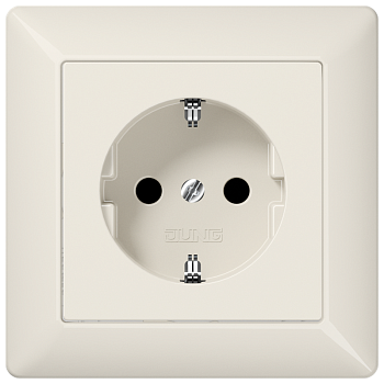 JUNG Штепсельная розетка SCHUKO 16A 250V~ с защитой от детей слоновая кость AS1520KI