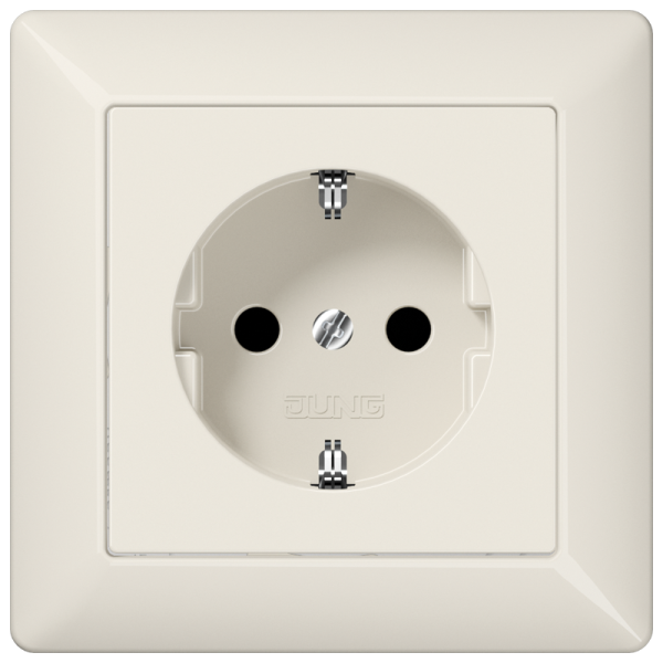 JUNG Штепсельная розетка SCHUKO 16A 250V~ с защитой от детей слоновая кость AS1520KI