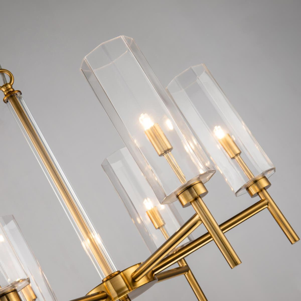 Купить Favourite 2648-6P подвесная люстра Каркас цвета латунь, плафоны из прозрачного стекла
