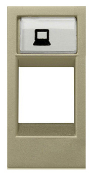 ABB NIE Zenit Шампань Накладка телеф/комп розетки(для суп.2017.2,2017.3,2018,2018.5,2018.6,2018.8) 2CLA211810N1901