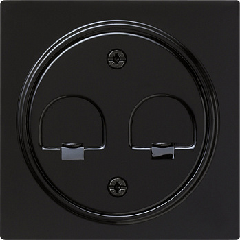 Gira S-Color Черный Накладка 2-ой прямой ТЛФ/комп розетки 066247