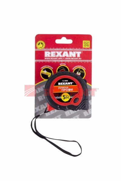 Купить Рулетка " Профи" прорезиненный корпус 5м*25мм Rexant 12-9006