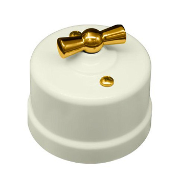 BIRONI Лизетта Пластик Слоновая кость Выключатель 2-кл, ручка Золото B1-202-211-G