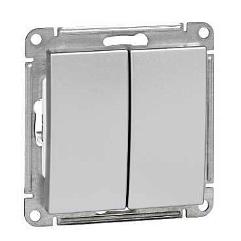 Systeme Electric Wessen 59 Матовый хром Выключатель 2-клавишный 10АХ