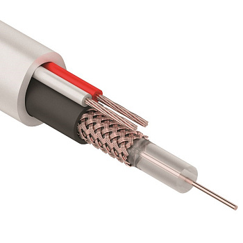 Кабель для видеонаблюдения KBK-B-2x0,50мм², 200м., белый Rexant 01-4012