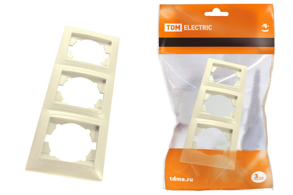 TDM Рамка 3-х постовая вертикальная сл. кость "Лама" SQ1815-0134