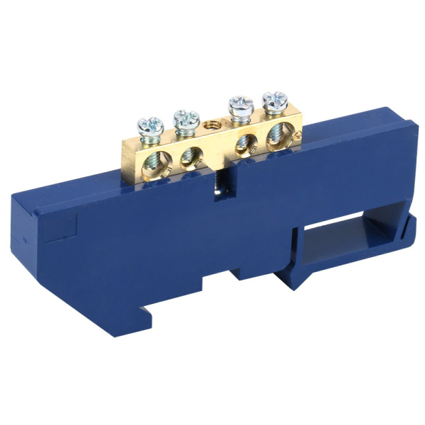 Шина «N» нулевая с синим изолятором на DIN-рейку 6x9 мм стойка бол. 4 группы Rexant 11-2338