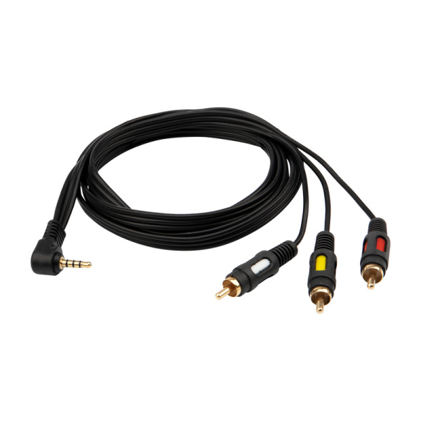 Шнур 3.5мм 4C шт - 3RCA шт 1.5M (GOLD) Rexant 17-4412