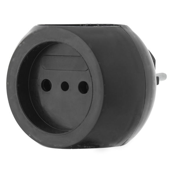 Тройник электрический "Шар" 220В, 6А черный Rexant 11-1063-1