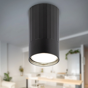 ЭРА Светильник настенно-потолочный спот ЭРА OL32 BK MR16 GU10 IP20 черный