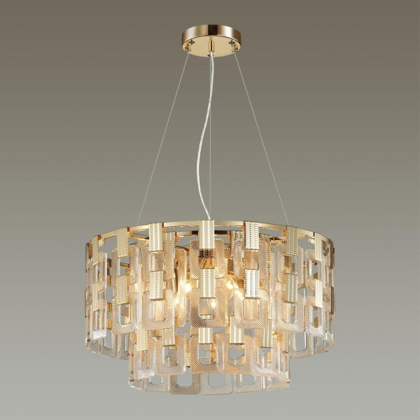 Купить Odeon Light 4989/9 HALL ODL22 389 золотой/стекло Люстра E14 8*40W BUCKLE