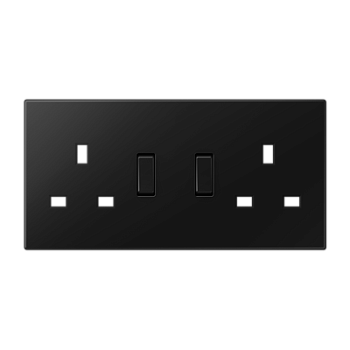 JUNG Накладка на сдвоеннный механизм британского стандарта дюропласт черный матовый british standart BS2172SWMPL