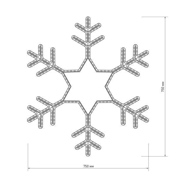Купить Arlight Фигура ARD-SNOWFLAKE-M4-750x750-324LED White (230V, 18W) (Ardecoled, IP65) 025307