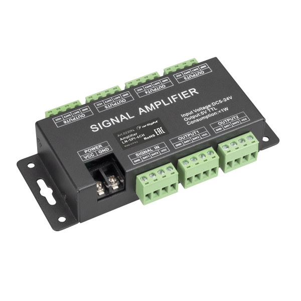 Arlight Усилитель сигнала LN-SPI-6CH (5-24V) (IP20 Металл, 1 год) 033094
