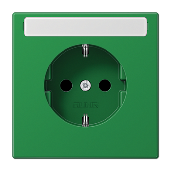 JUNG SCHUKO розетка с полем для надписи 9x58 мм, зелёный LS1520BFKINAGN