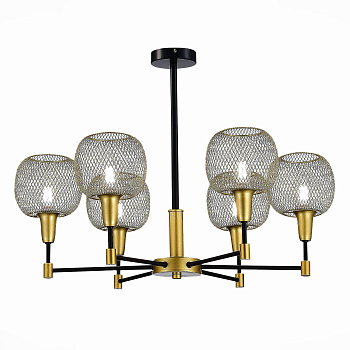 Evoluce SLE1137-402-06 Люстра потолочная Черный, Золотистый/Желтый E14 6*60W