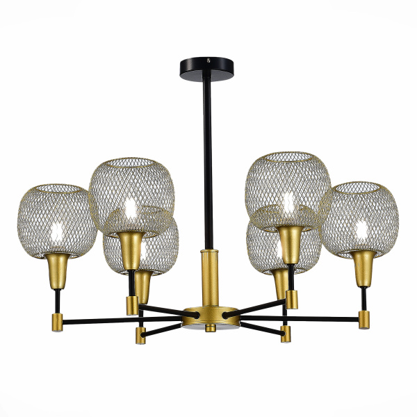 Evoluce SLE1137-402-06 Люстра потолочная Черный, Золотистый/Желтый E14 6*60W