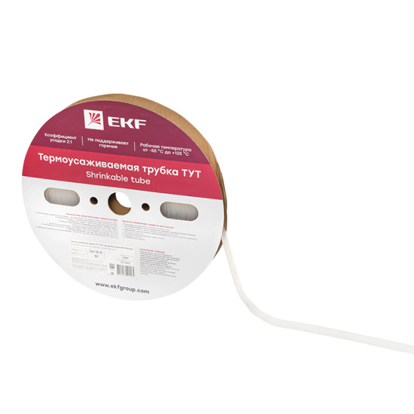 Купить EKF Термоусаживаемая трубка ТУТ 12/6 прозрачная рулон