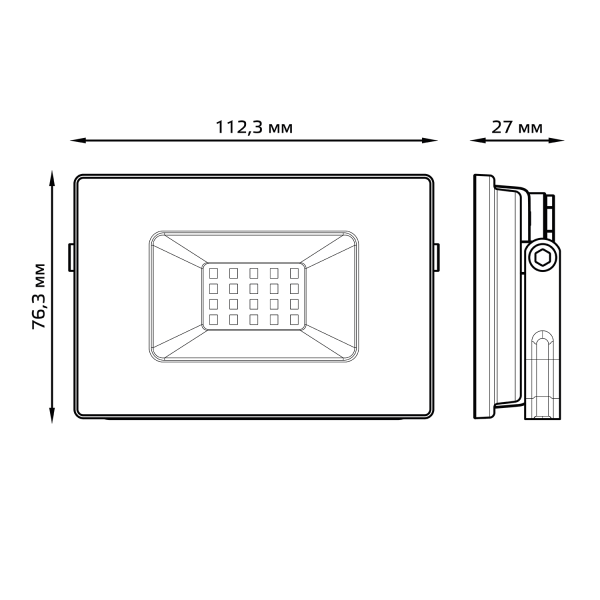Купить Gauss Прожектор Elementary 20W 1740lm 3000К 200-240V IP65 черный LED 613527120
