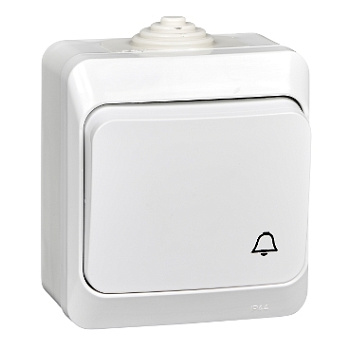 Systeme Electric Этюд наруж Бел Кнопка нажимная (сх.1) IP44