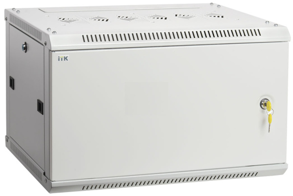 Купить IEK LINEA W ITK Шкаф LINEA W 6U 600x450 мм дверь металл, RAL7035 LWR3-06U64-MF