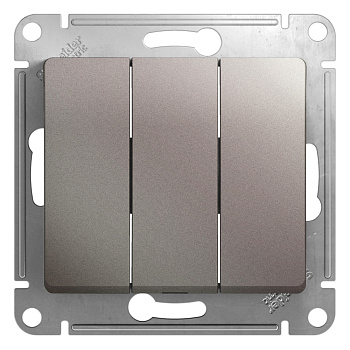 Systeme Electric Glossa Платина Выключатель 3-клавишный, сх.3, 10AX