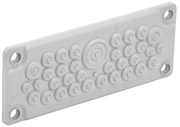 IEK TITAN Ввод кабельный мембр. 35 отв. d=7-32мм IP65 серый