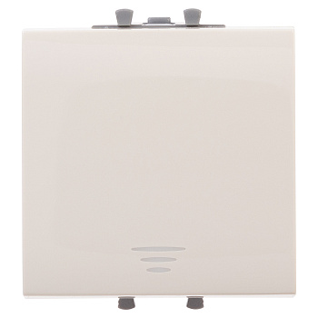 DKC Кнопка одноклавишная модульная, "Avanti", "Ванильная дымка", 2 модуля