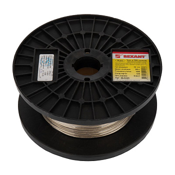 Трос стальной в ПВХ изоляции d=2.0 мм, катушка 200 метров Rexant 09-5320