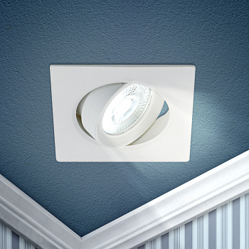 ЭРА KL LED 21A-5 4K WH Белый Светильник светодиодный квадратный поворотн. LED SMD 5W 4000K