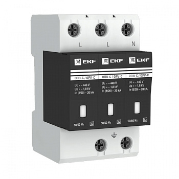 EKF PROxima Ограничитель импульсных напряжений ОПВ-C/3P In 20кА 400В с сигн.