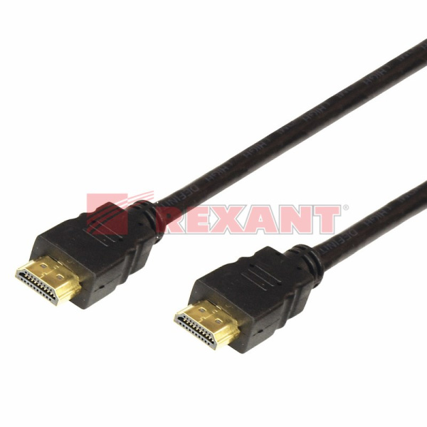 Купить Шнур HDMI - HDMI gold 5М с фильтрами Rexant 17-6206