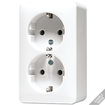 JUNG Штепсельная розетка SCHUKO для накладного монтажа, 16A 250V ~ сдвоенная слоновая кость 6020KIA